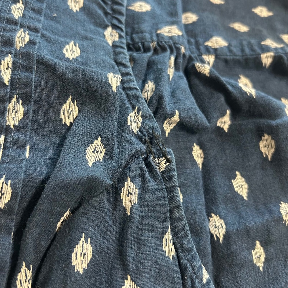 J.Jill Navy Ikat Linen Blend Sleeveless Pintuck Tunic Dress XXL - Picture 9 of 10